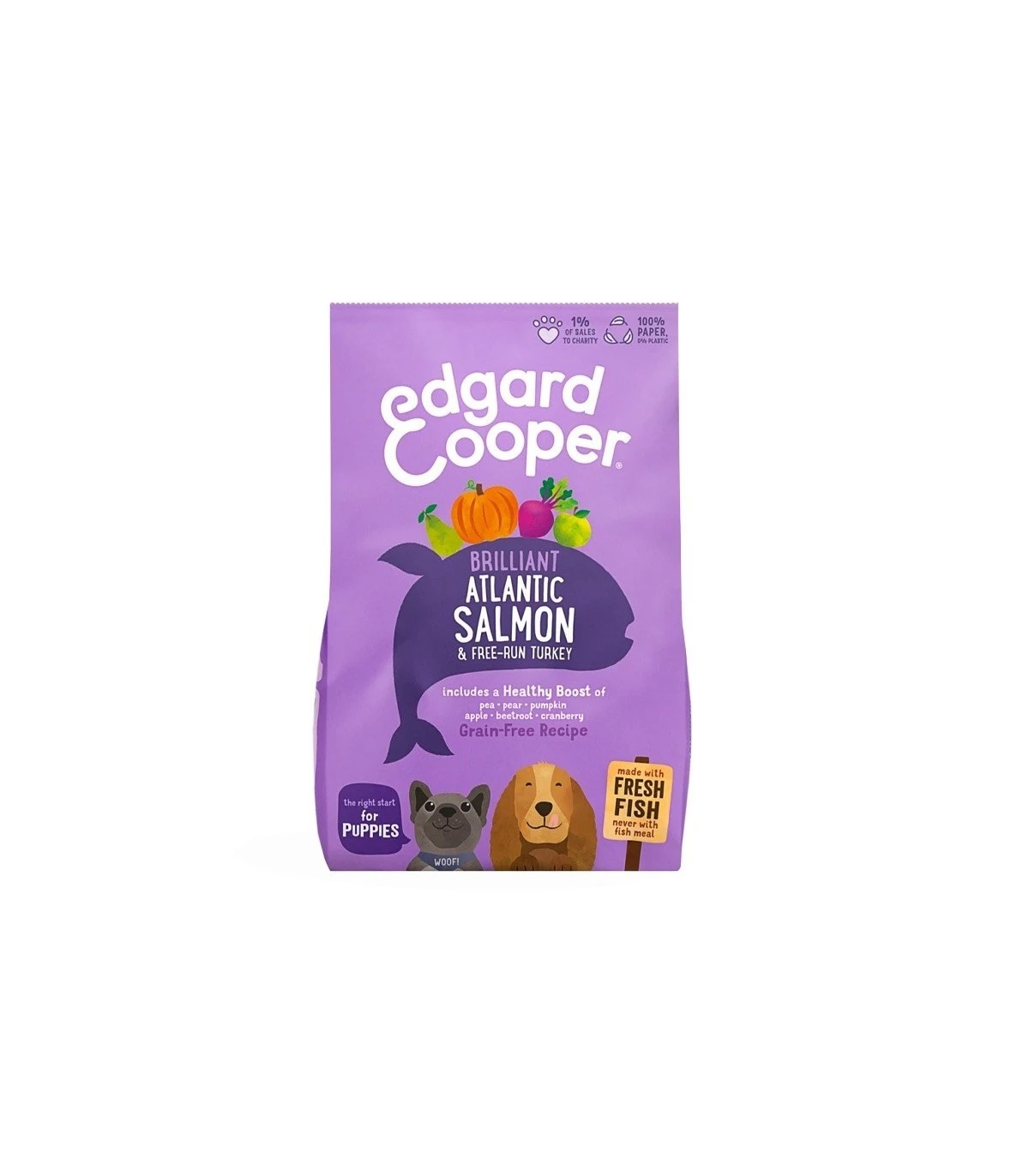 Edgard & Cooper Puppy Carne Fresca Di Salmone E Tacchino Allevato A Terra Senza Cereali 12 Kg 3 Edgard & Cooper Puppy Carne Fresca Di Salmone E Tacchino Allevato A Terra Senza Cereali 12 Kg