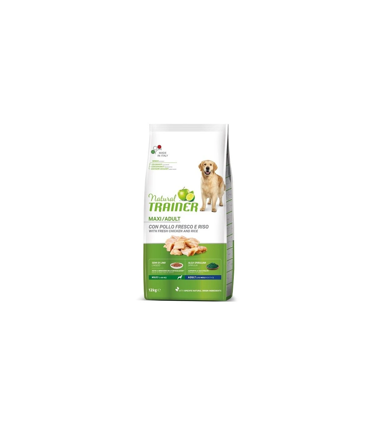 Natural Trainer Cane Adult Maxi Con Pollo Fresco E Riso 12 Kg 3 Natural Trainer Cane Adult Maxi Con Pollo Fresco E Riso 12 Kg