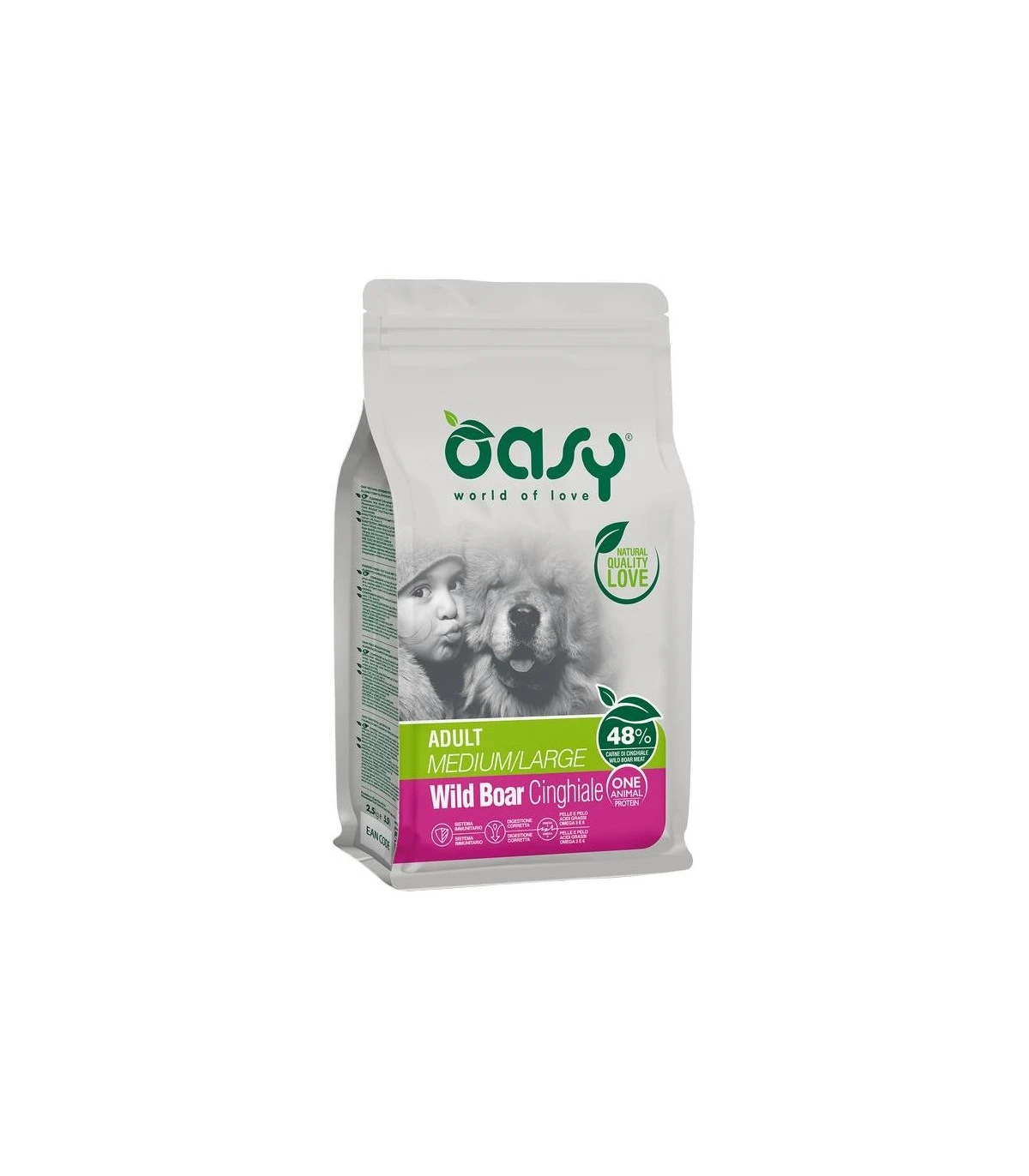Oasy Cane Adult One Protein Medium Large Cinghiale 2,5 Kg 3 Oasy Cane Adult One Protein Medium Large Cinghiale 2,5 Kg