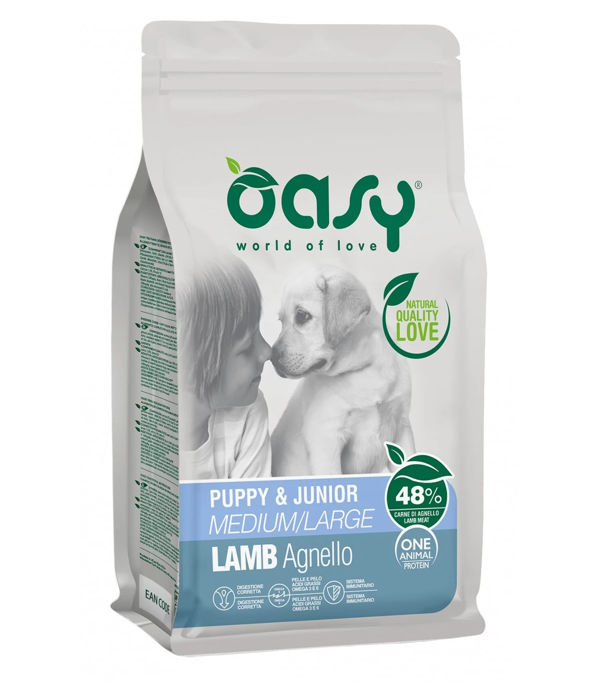 Oasy Cane Puppy & Junior Medium Large Agnello 12 Kg 3 Oasy Cane Puppy & Junior Medium Large Agnello 12 Kg