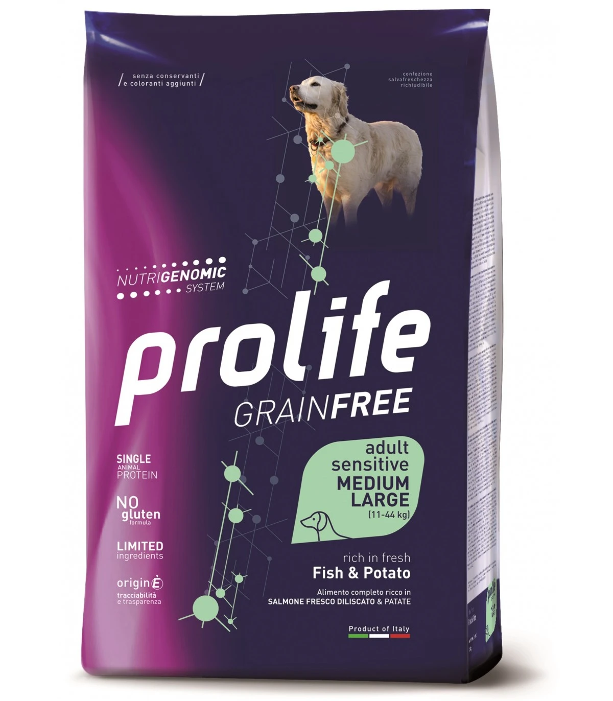 Prolife Cane Grainfree Adult Sensitive Pesce & Patate Medium Large 2,5 Kg 3 Prolife Cane Grainfree Adult Sensitive Pesce & Patate Medium Large 2,5 Kg